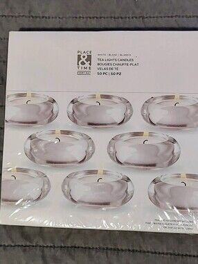 Place & Time White Tealight Candles - 50 Pack